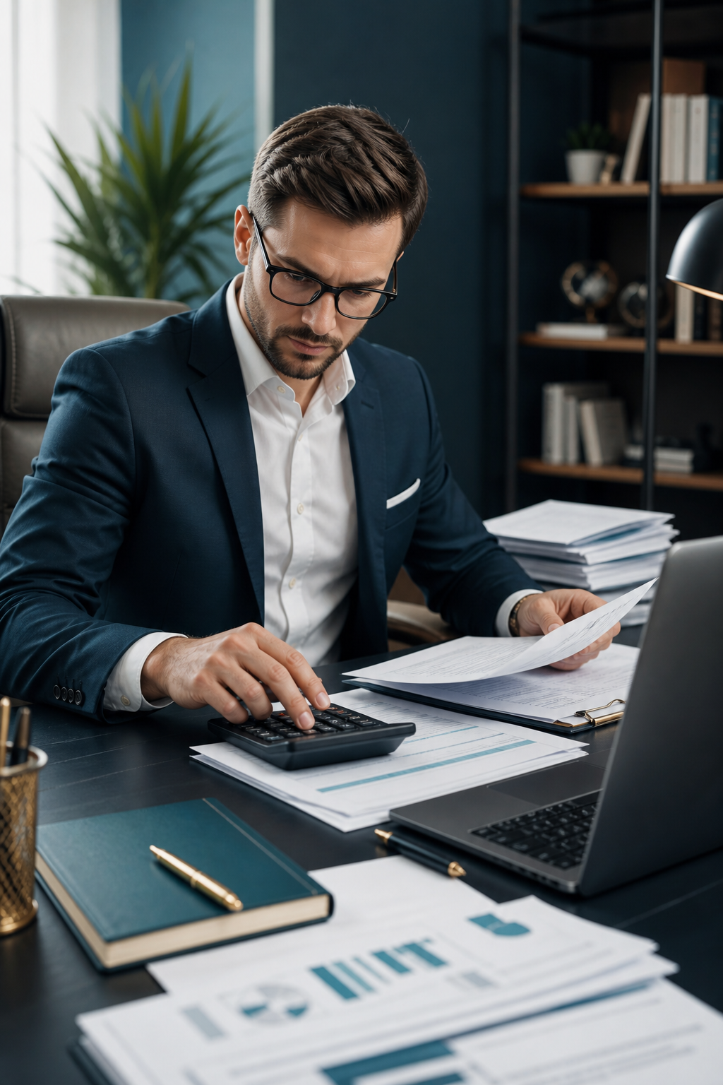 Consultant verificând documente de rambursare și date financiare